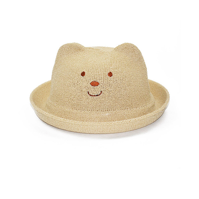 Κορεατικό καπέλο αυτιών γατών μωρών έκδοσης, υλικό αχύρου θερινών καπέλων παιδιών
